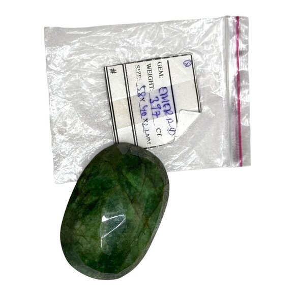 Natural Emerald Gemstone Oval Cut 79.1grams 58x40x26mm 397 Carats Extra Large - Picture 5 of 11
